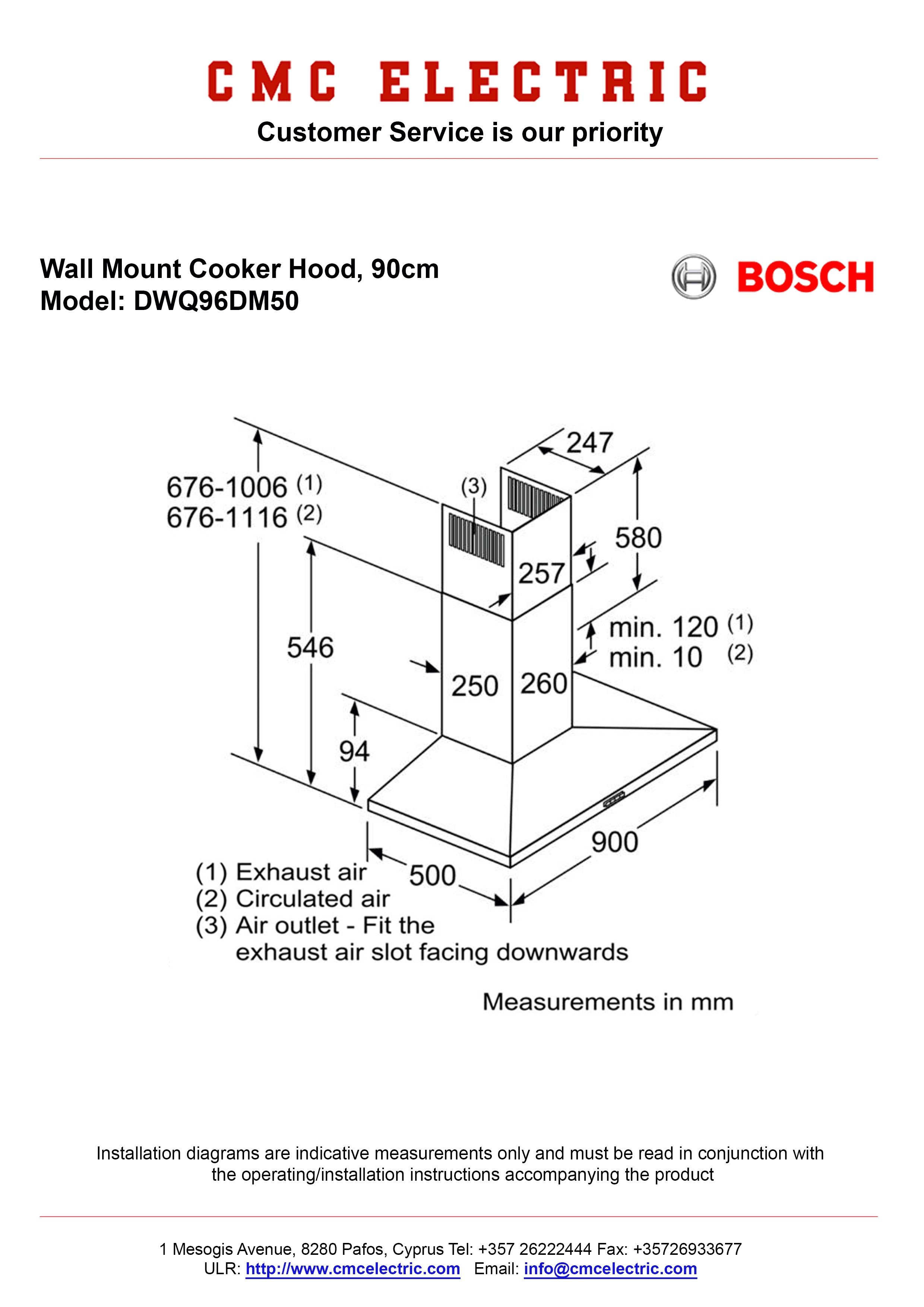 bosch cooker hood instruction manual