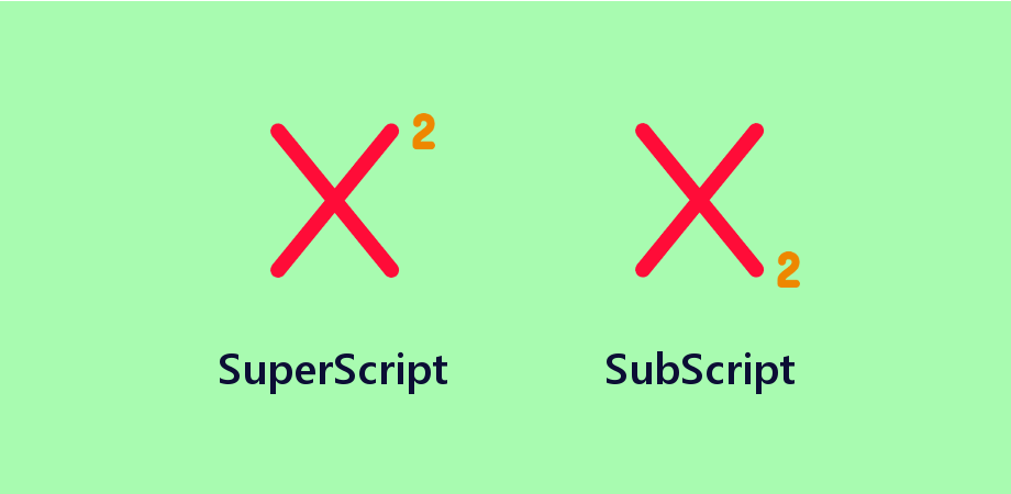 Example of subscript and superscript in html
