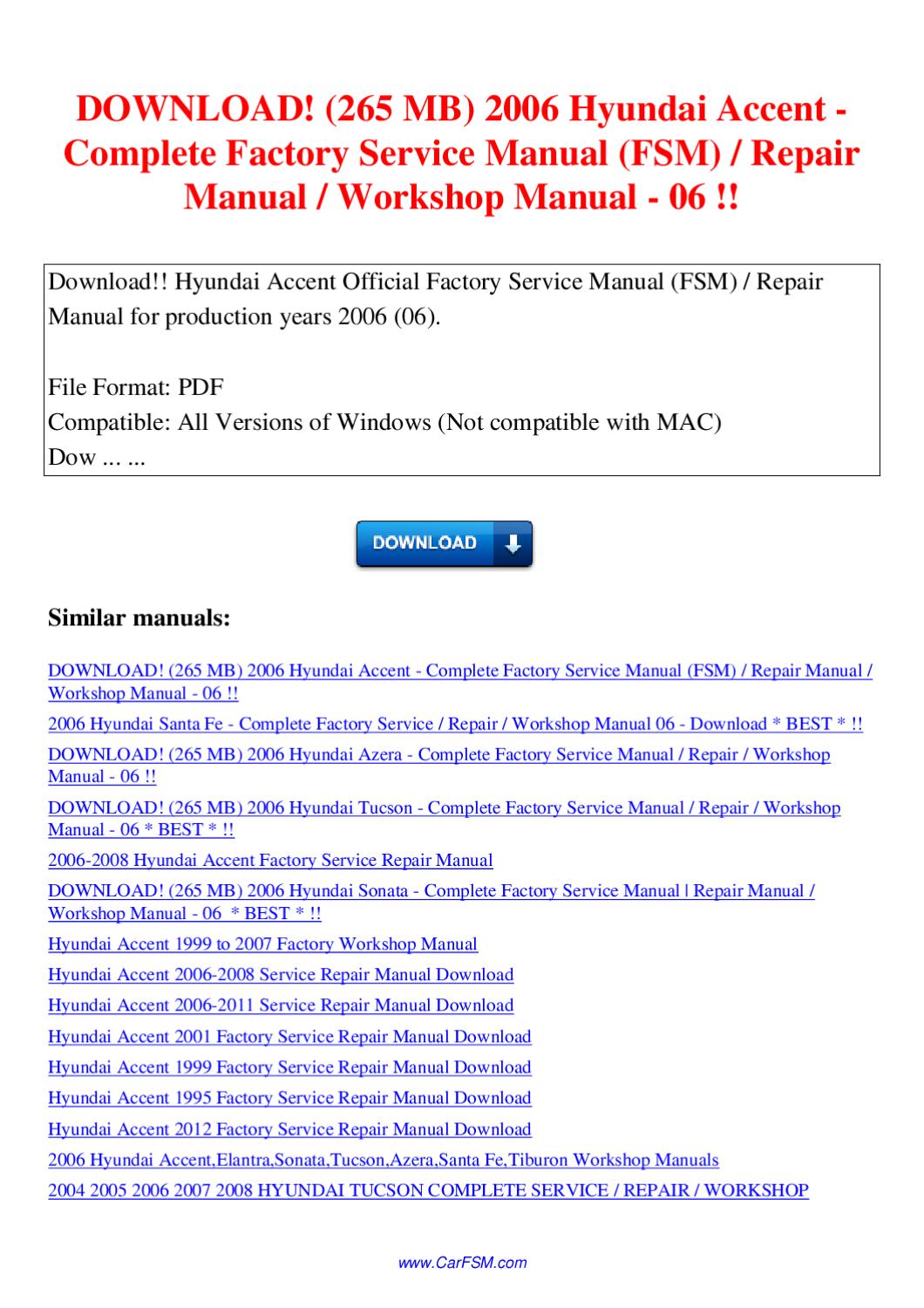 2007 hyundai accent service manual pdf