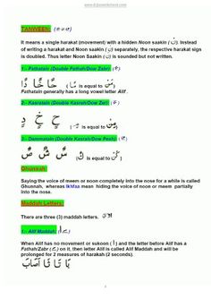 Tjweed rules in englsih and arabic pdf