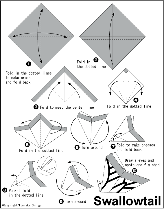 origami swallowtail butterfly instructions pdf