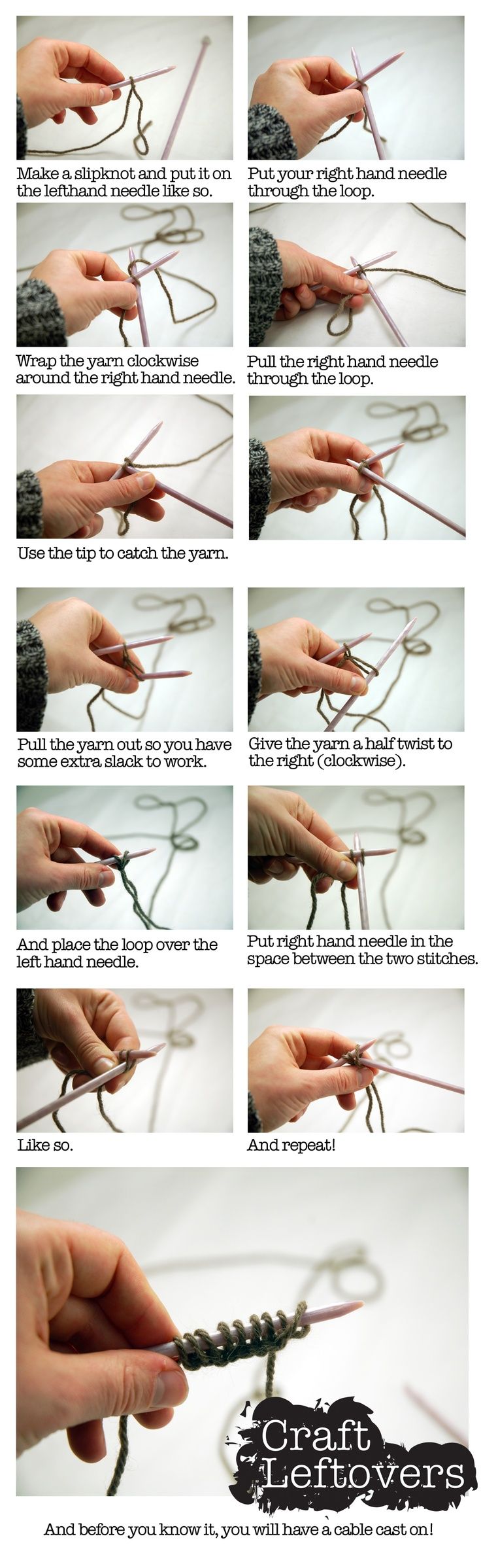 Basic knitting instructions casting on