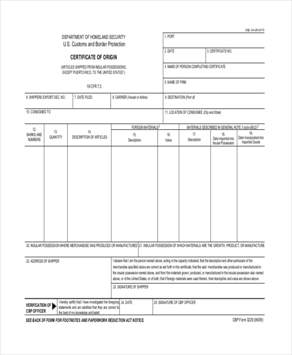Chafta certificate of origin pdf