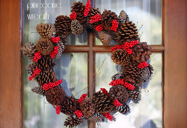 Pine cone christmas wreath instructions