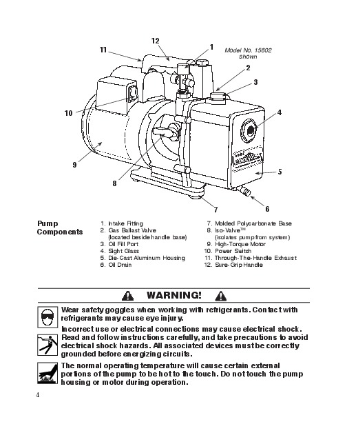 manual for pump model rs4f357i2l
