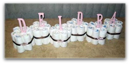 mini diaper cake centerpieces instructions
