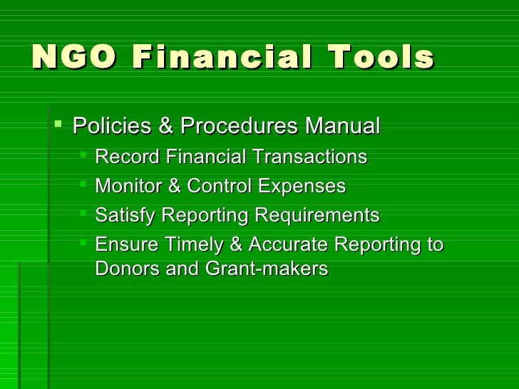 ngo policies and procedures manual